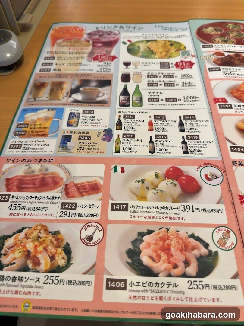 Japanese Restaurant Menu