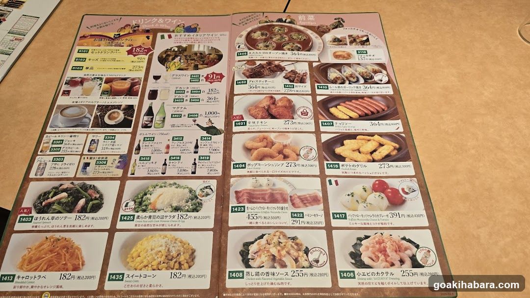 Japanese Restaurant Menu