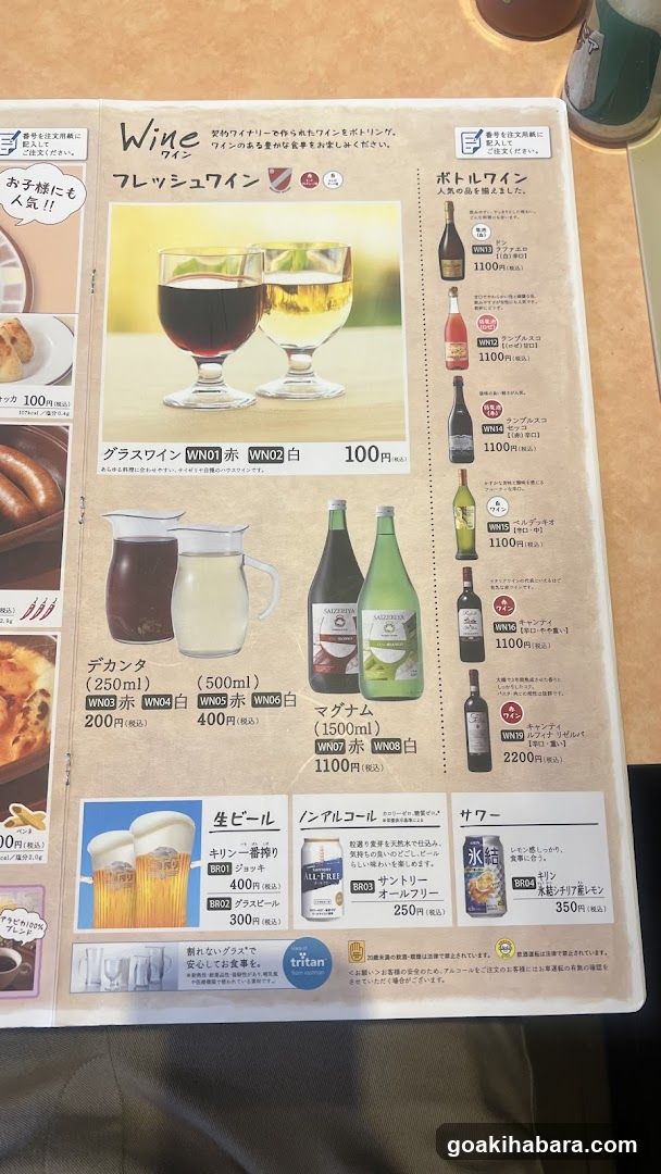 Wine Menu