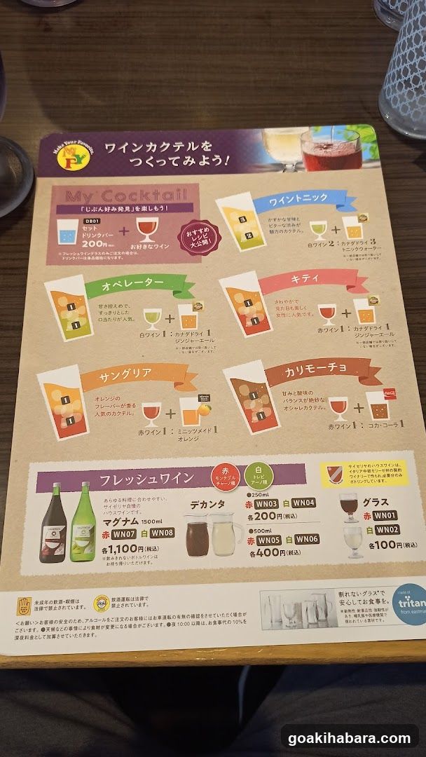 Wine Cocktail Menu