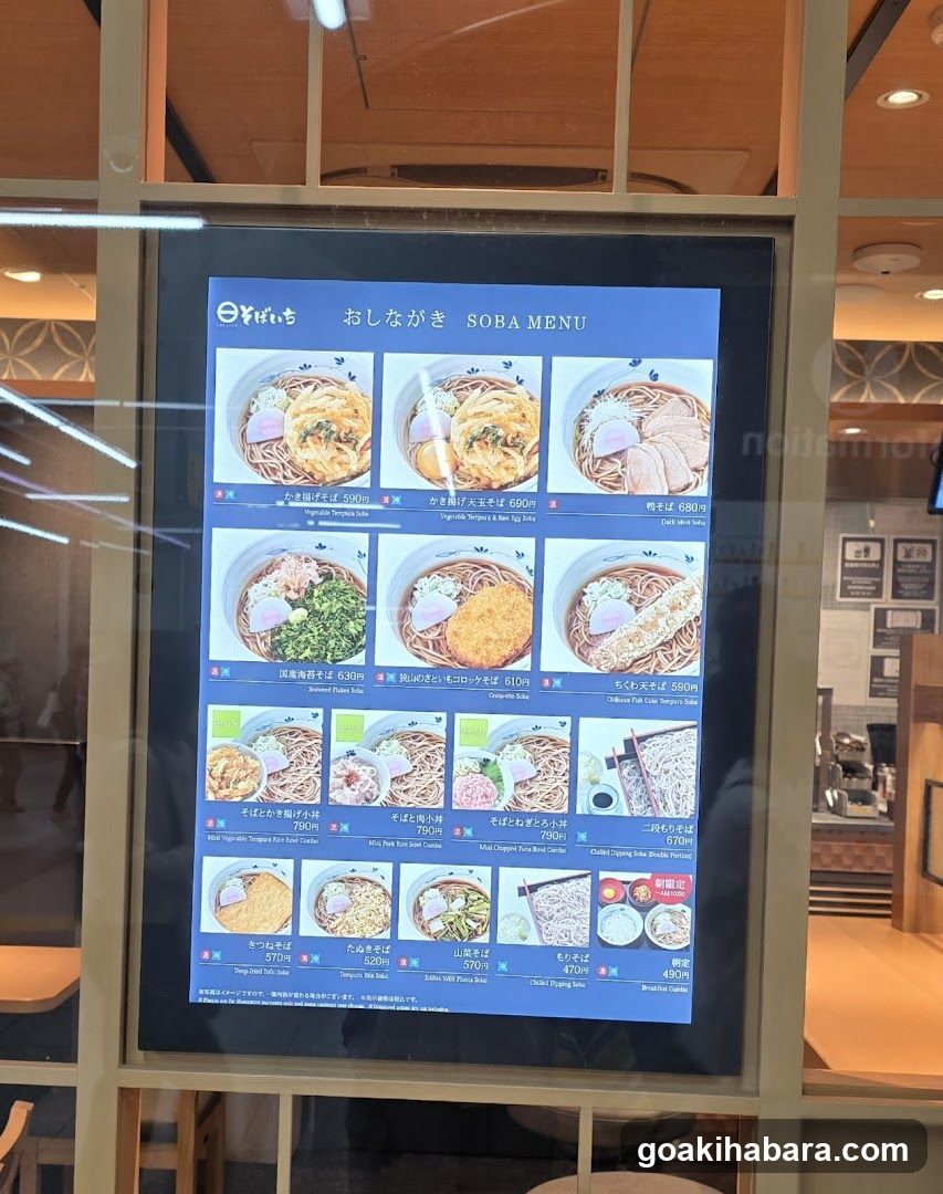 Soba Menu Display