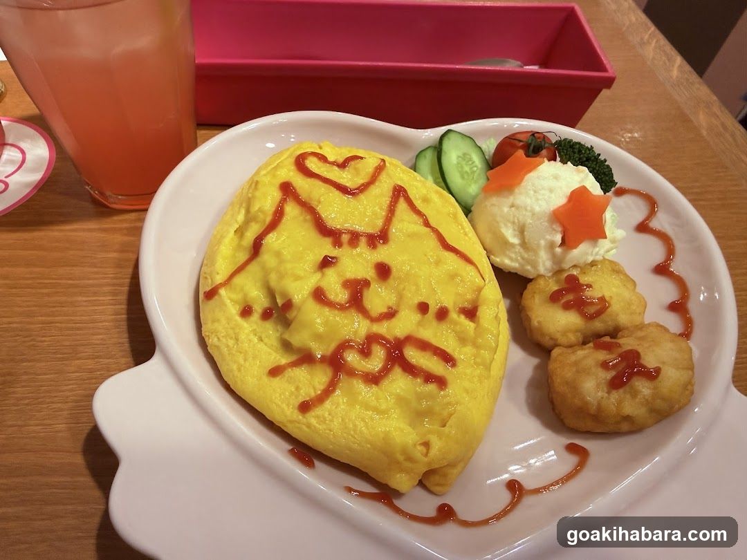 Cat-themed Omelette Meal