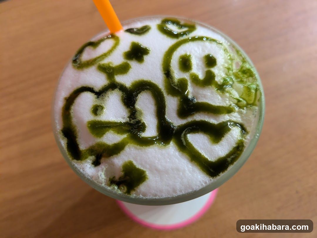 Matcha Latte with Artwork