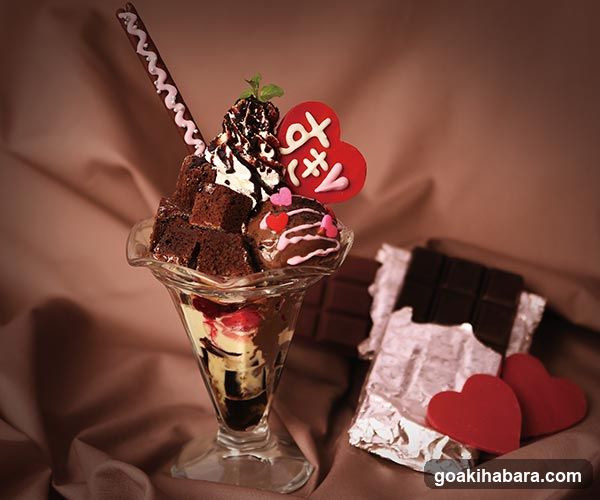 Chocolate Dessert Sundae with Hearts