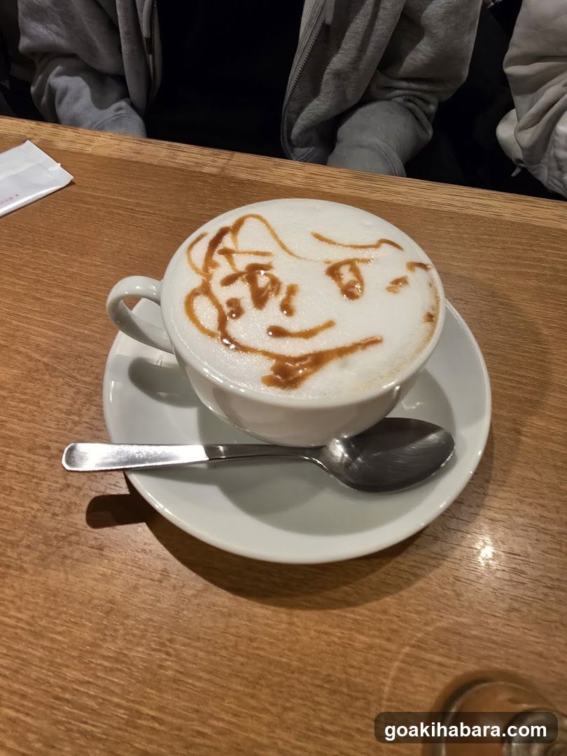 Latte with caramel art