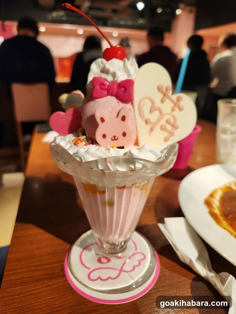 Pink Dessert Sundae with Cherry and Heart Shaped Cookie