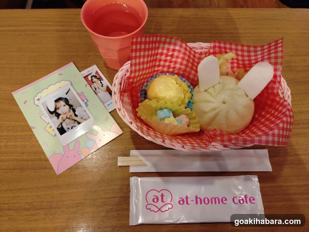 Cafe Table Setting with Food and Photos