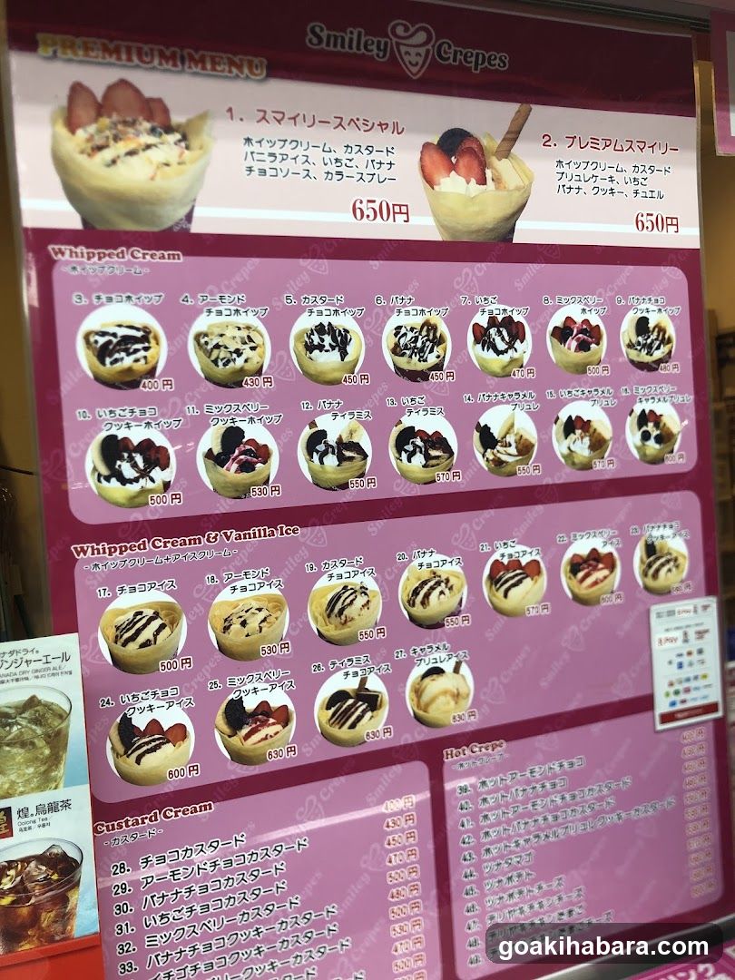 Smiley Crapres Premium Menu