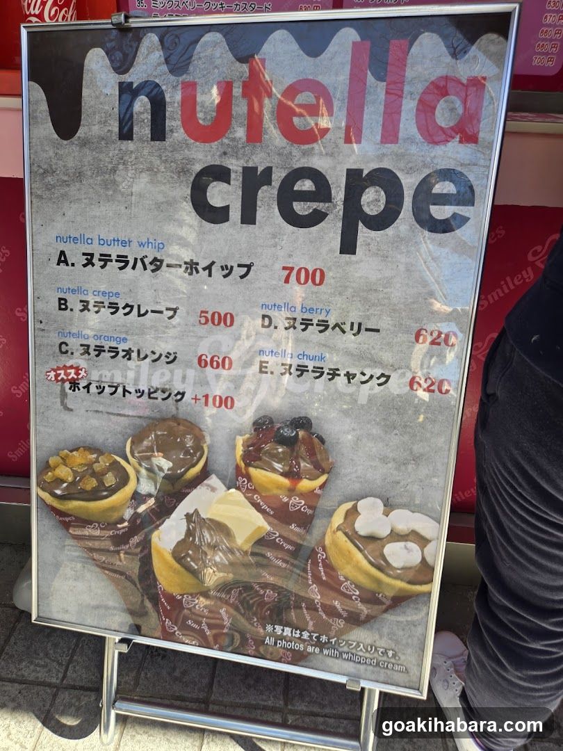 Nutella Crepe Menu Board