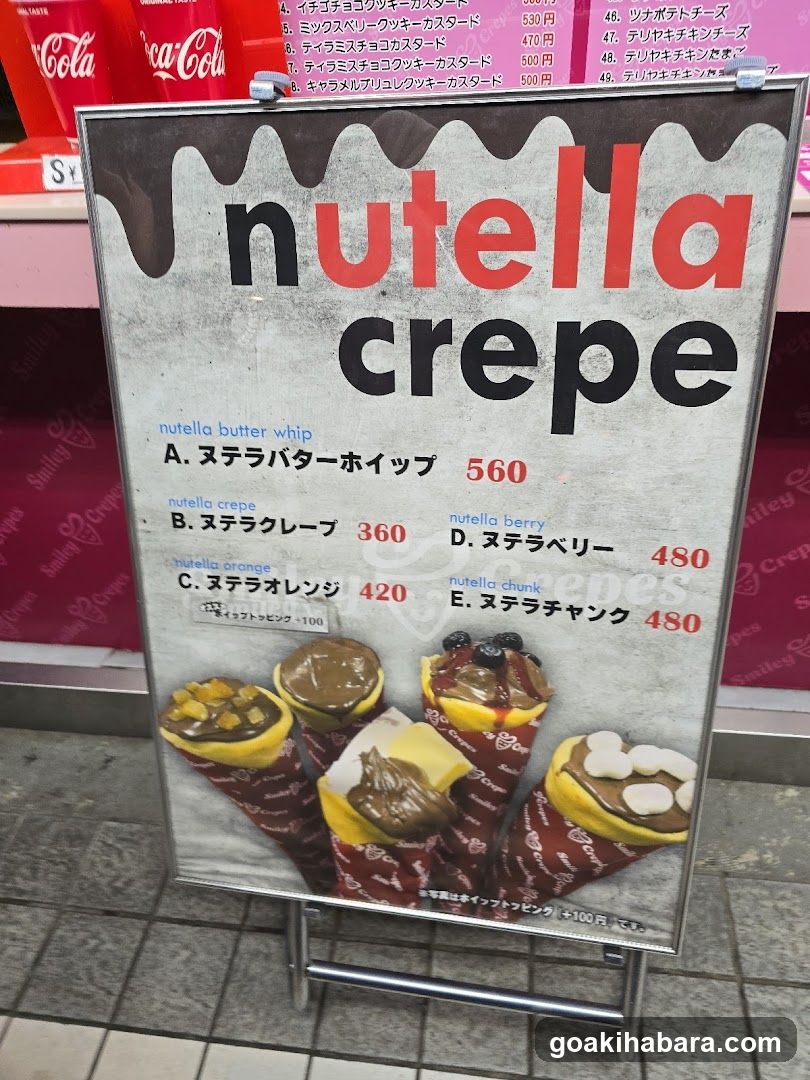 Nutella Crepe Menu Board
