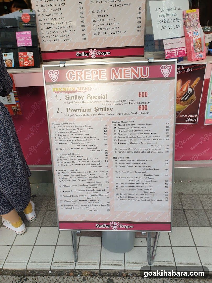 Smiley Crepes Menu Board