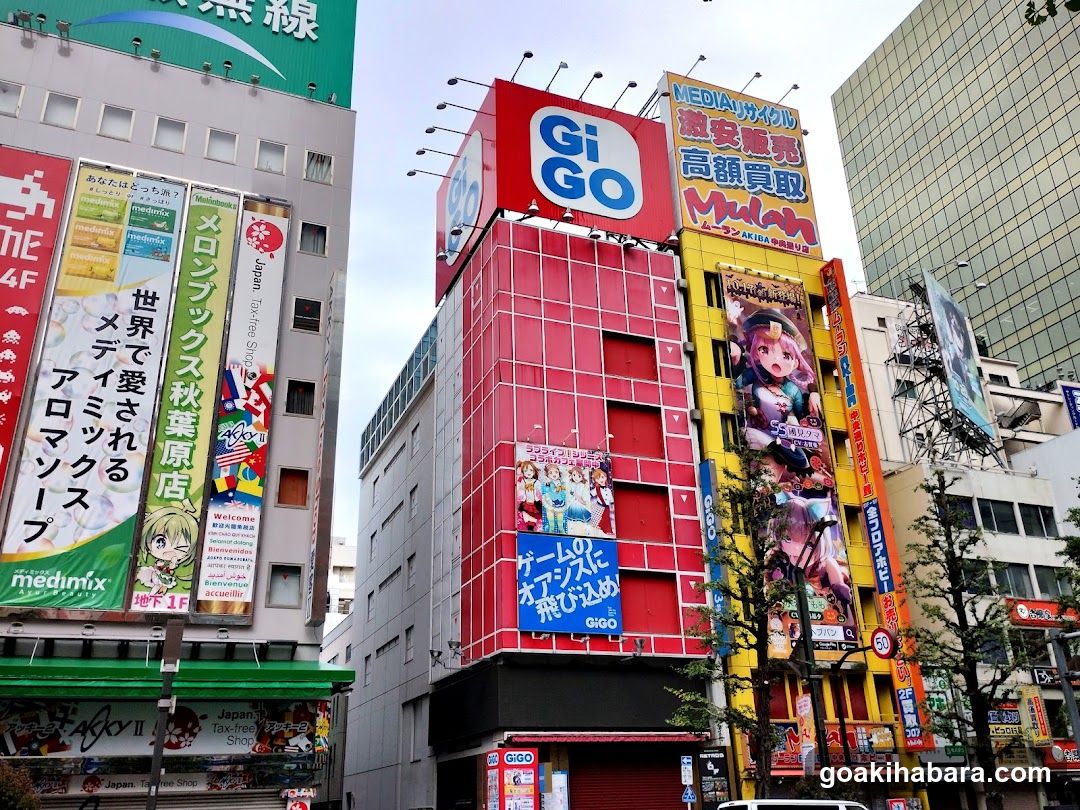 Urban Street Scene with Billboards and Storefronts