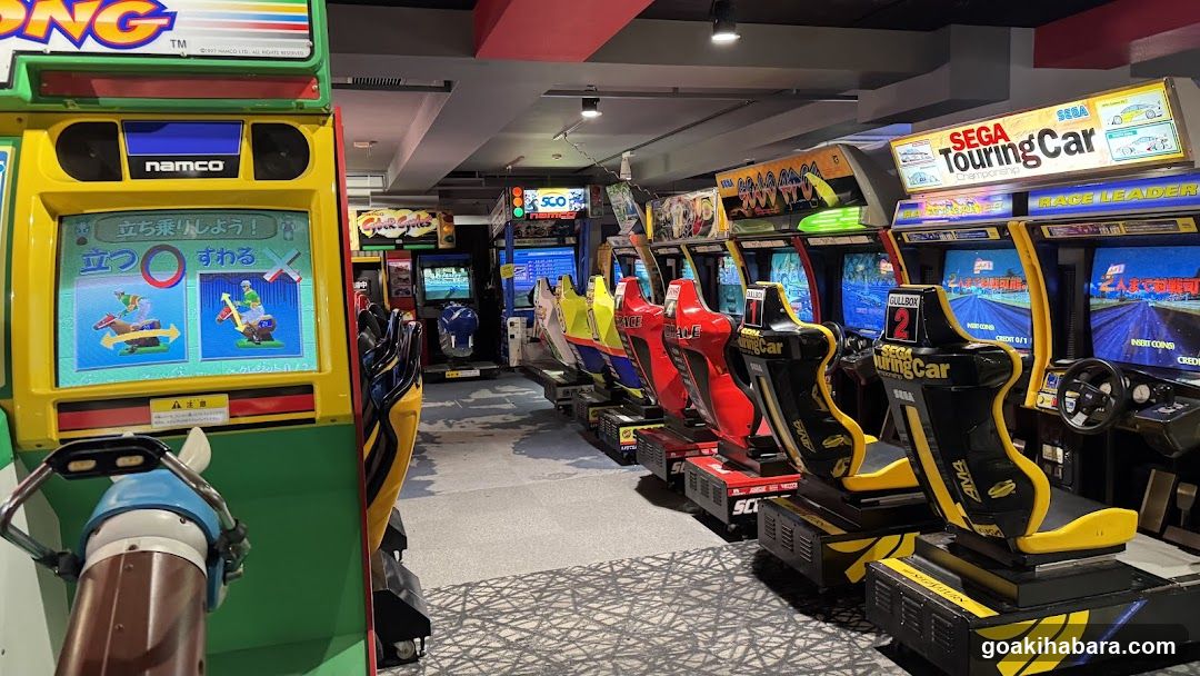 Arcade Interior with Racing and Fighting Games