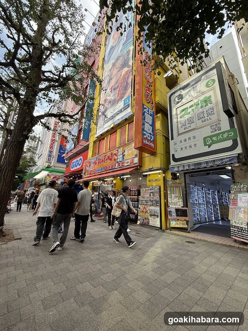 Street Scene with Shops and Pedestrians
