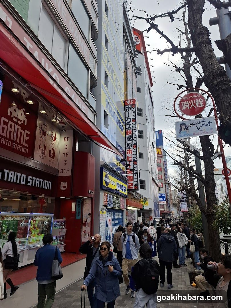 Crowded Street with Shops and Signage
