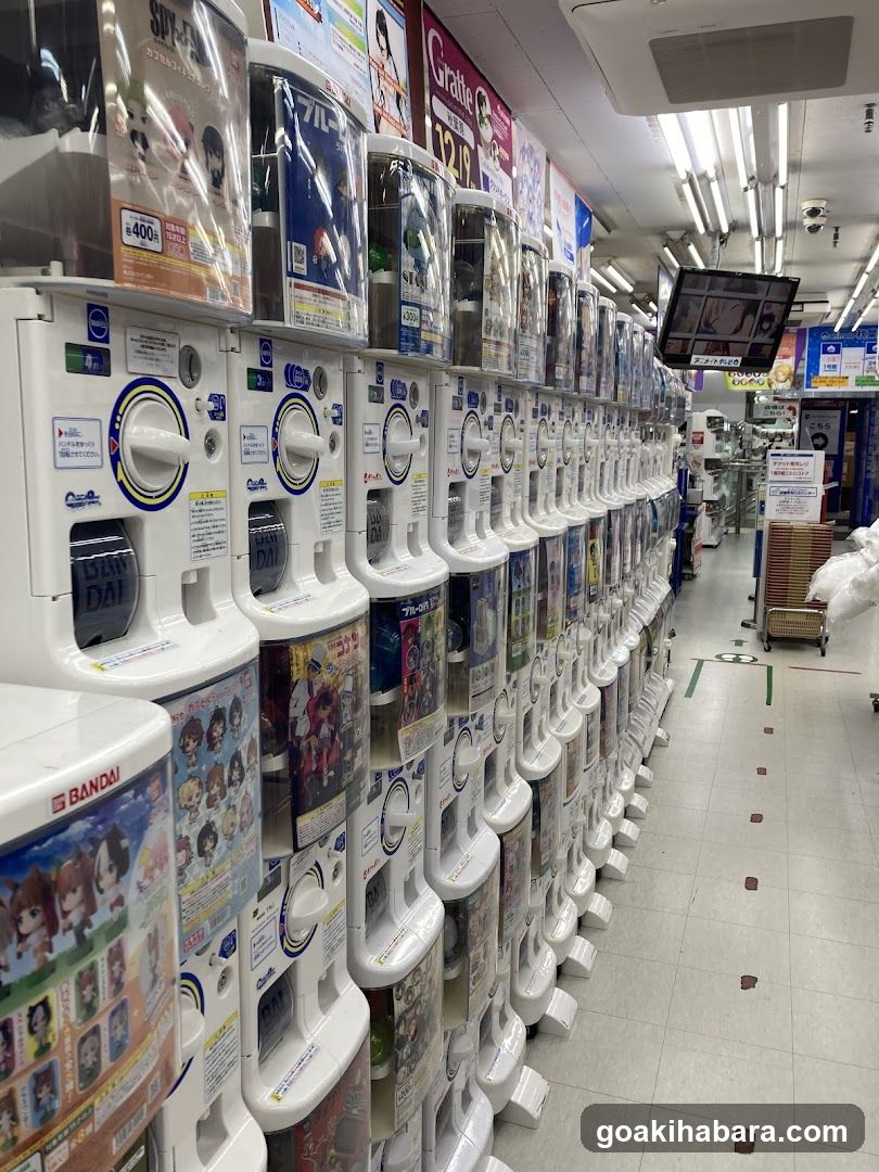 Gashapon Machine Row in Store