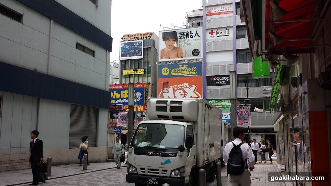 Street Scene with Truck and Pedestrians