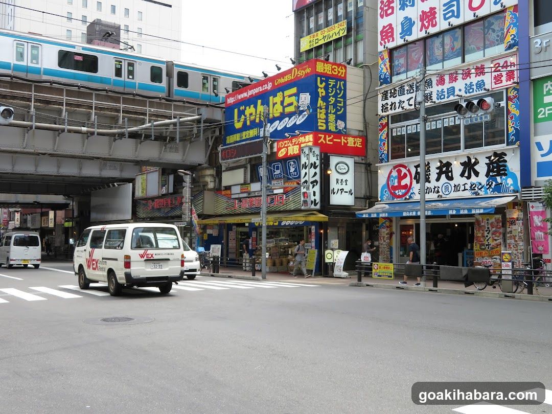 Urban Street Scene with Shops and Vehicles