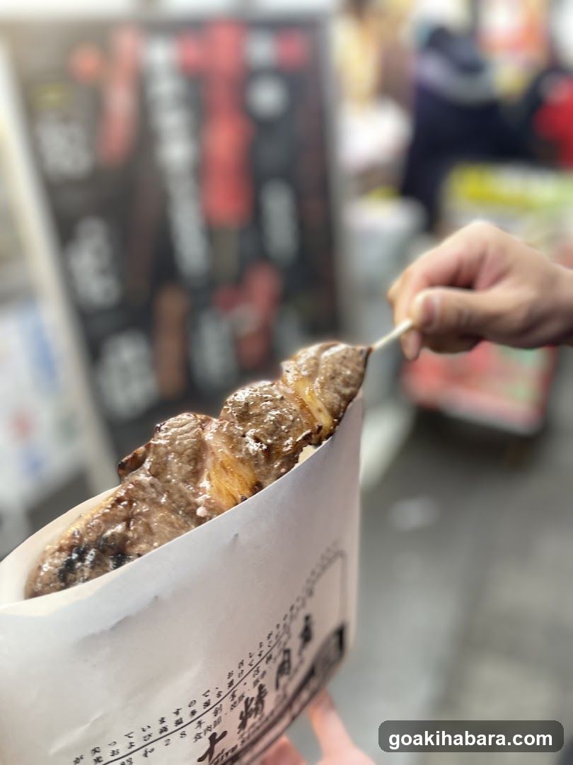 Grilled Meat Skewer in Paper Container