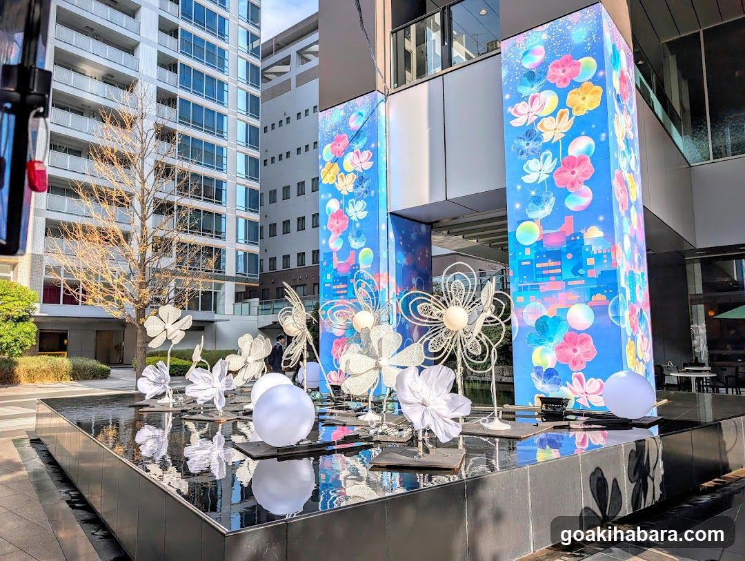 Flower Installation in Urban Plaza