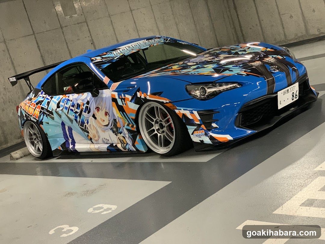 Anime-themed Toyota GT86 with custom wrap