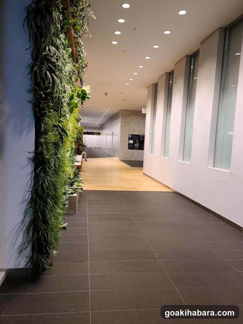 Modern Interior Corridor with Vertical Garden