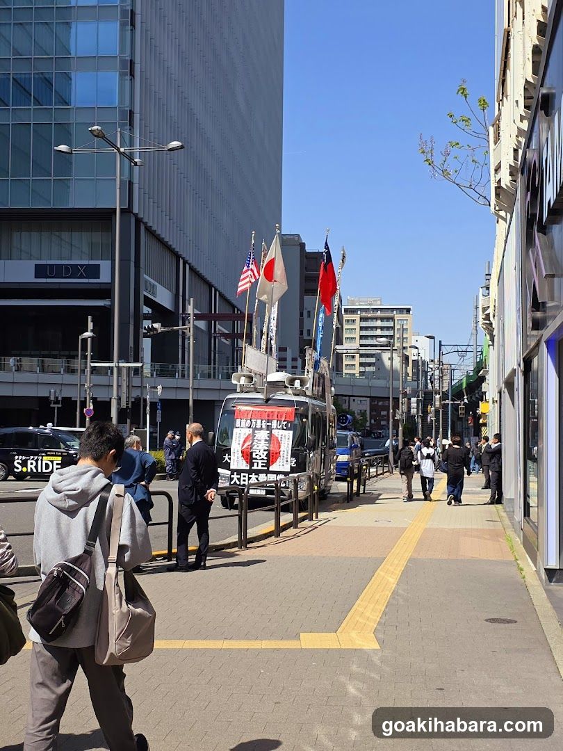 Street Scene with Bus and Pedestrians
