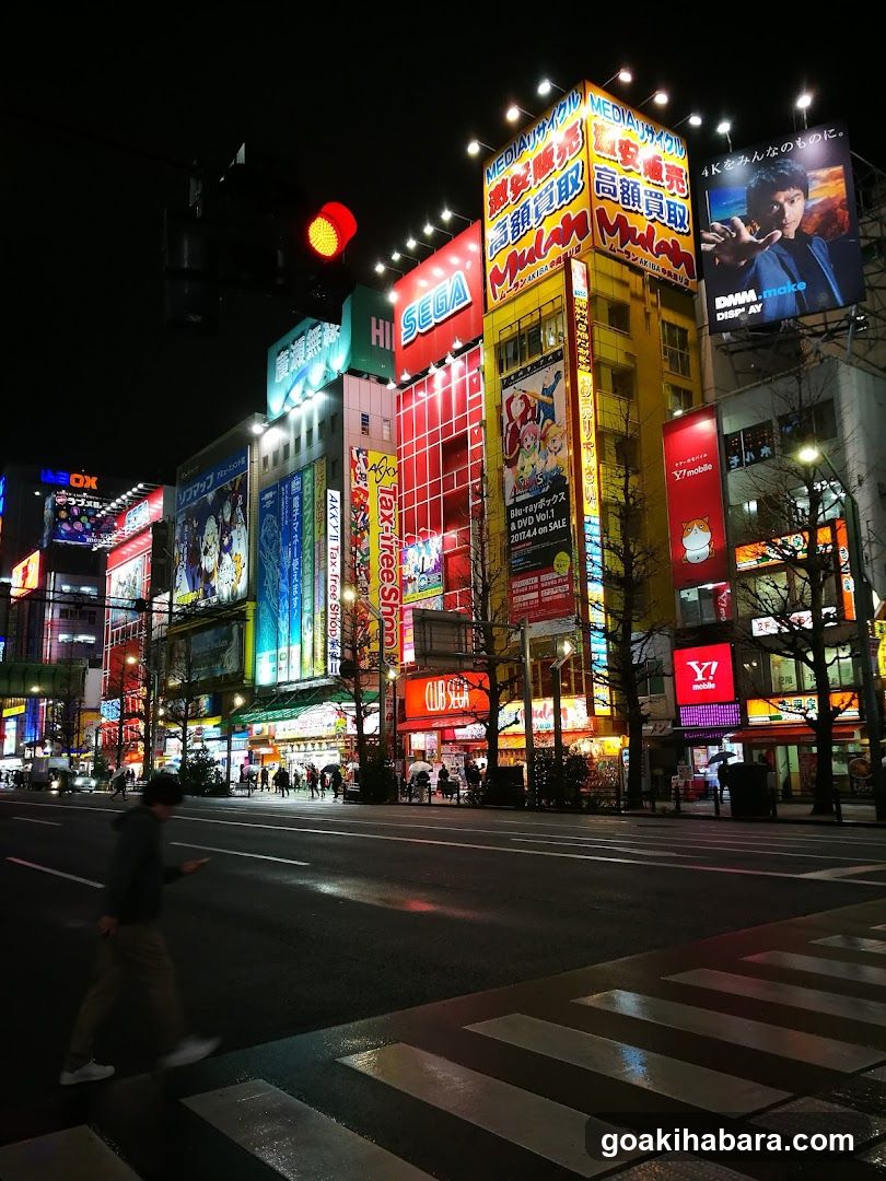 Night Street Scene with Neon Signs