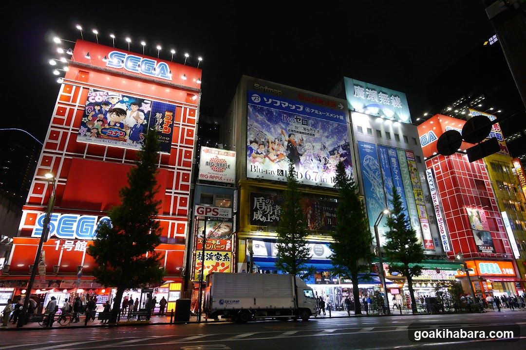 Night Street Scene with Neon Signs