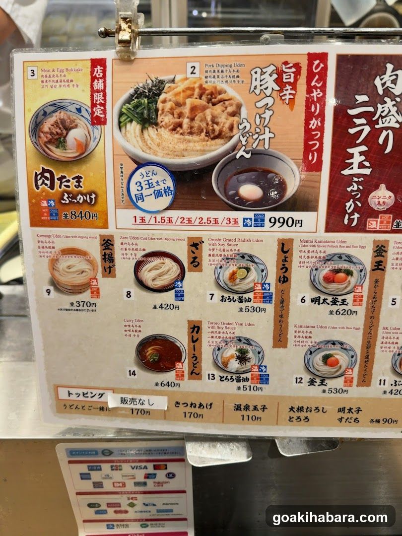 Udon Menu Board