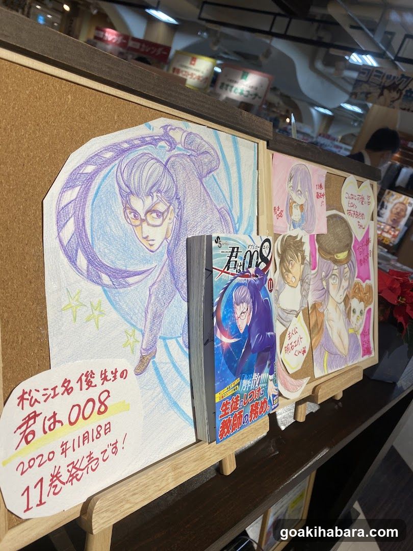 Manga Display with Character Artwork and Book