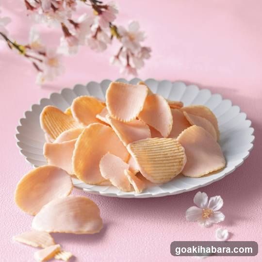 Sakura-themed snack chips