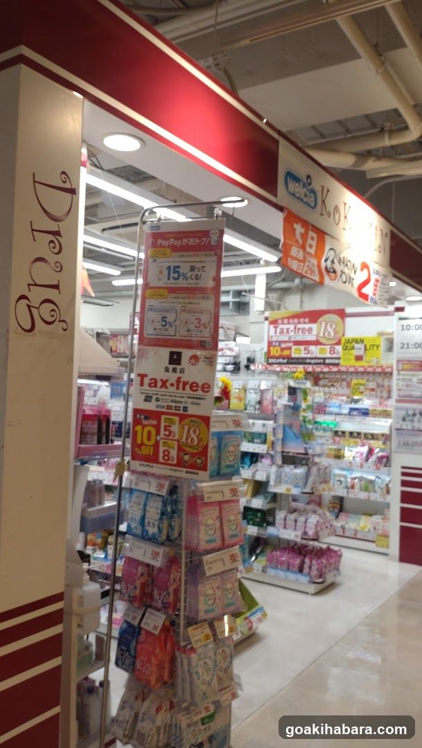 Drug Store Interior with Promotional Displays