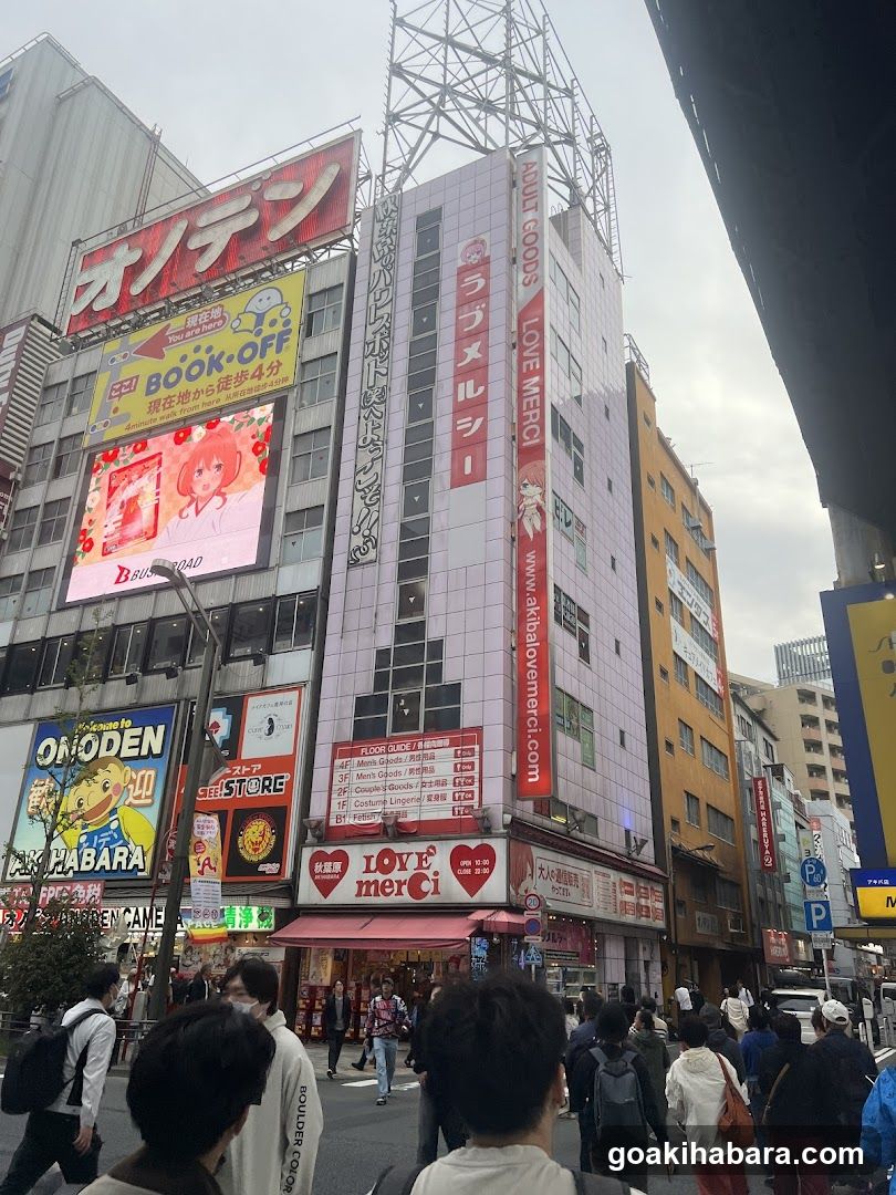 Urban Street Scene with Storefronts and Crowds