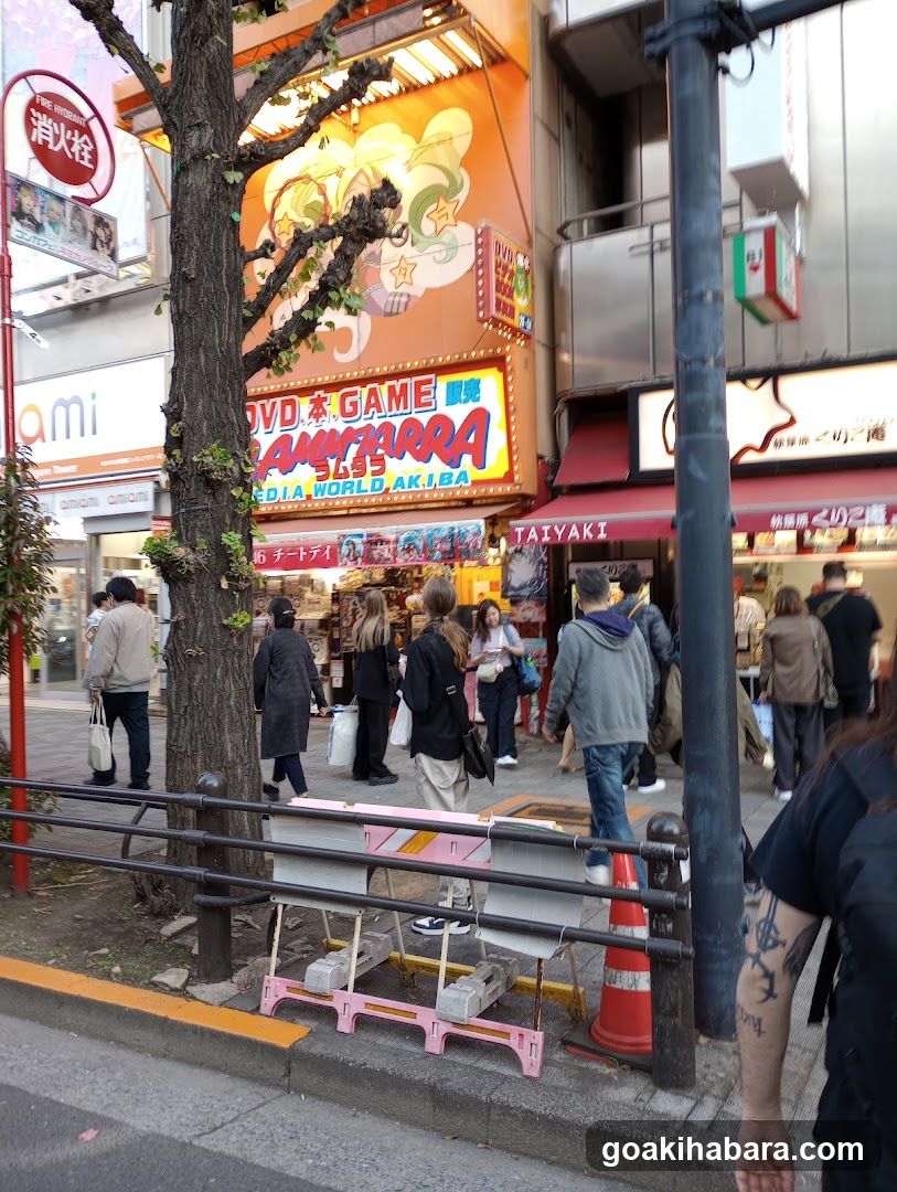 Street Scene with Shops and Pedestrians
