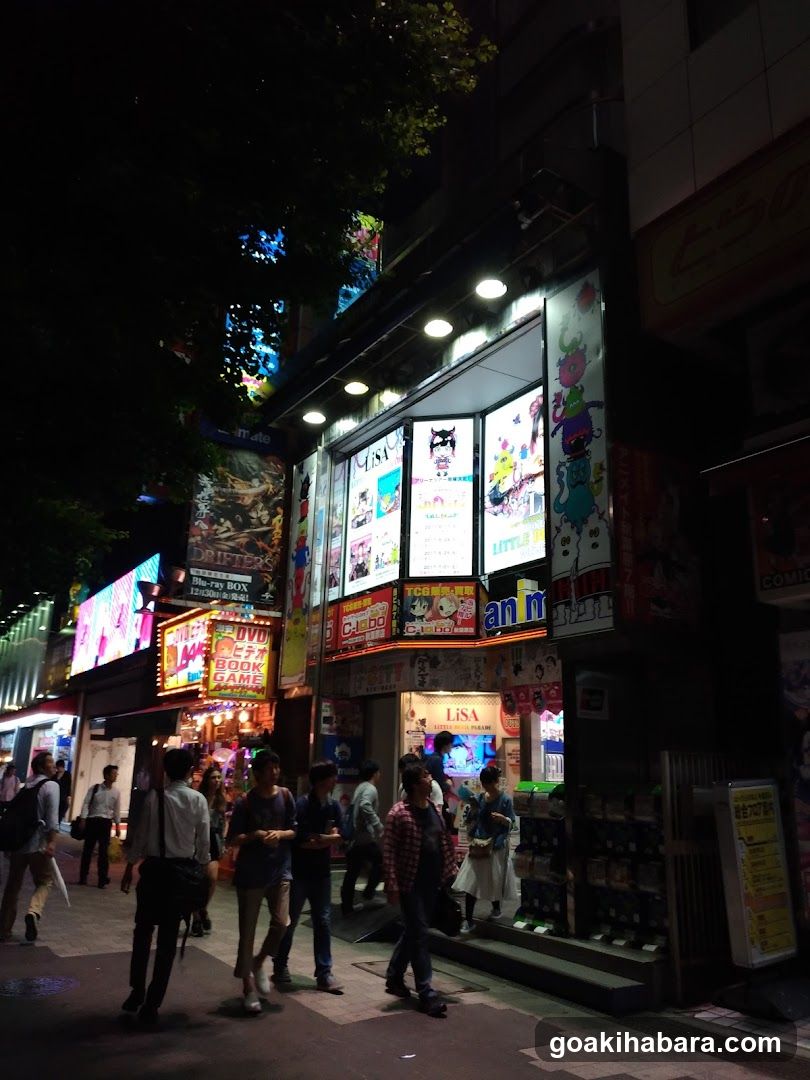Night Street Scene with Storefronts