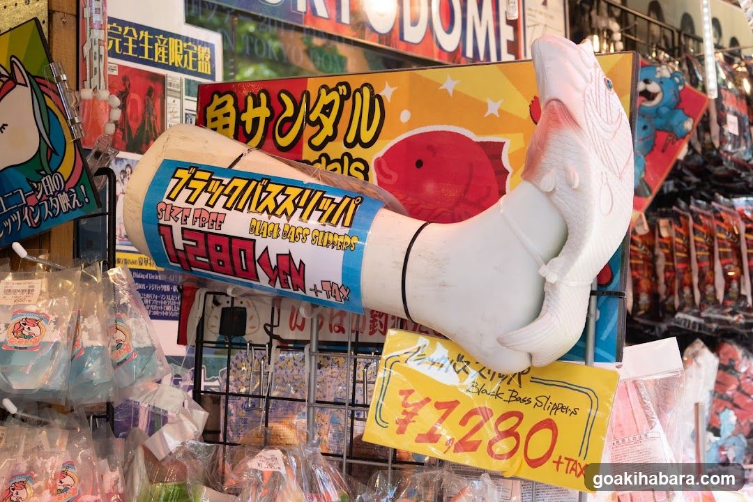Fish-shaped sandals display