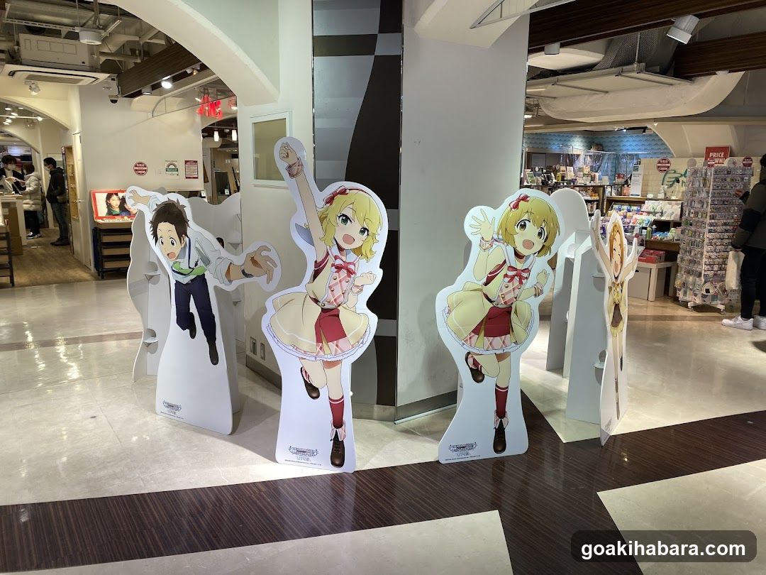 Anime Character Cutouts in Store Interior
