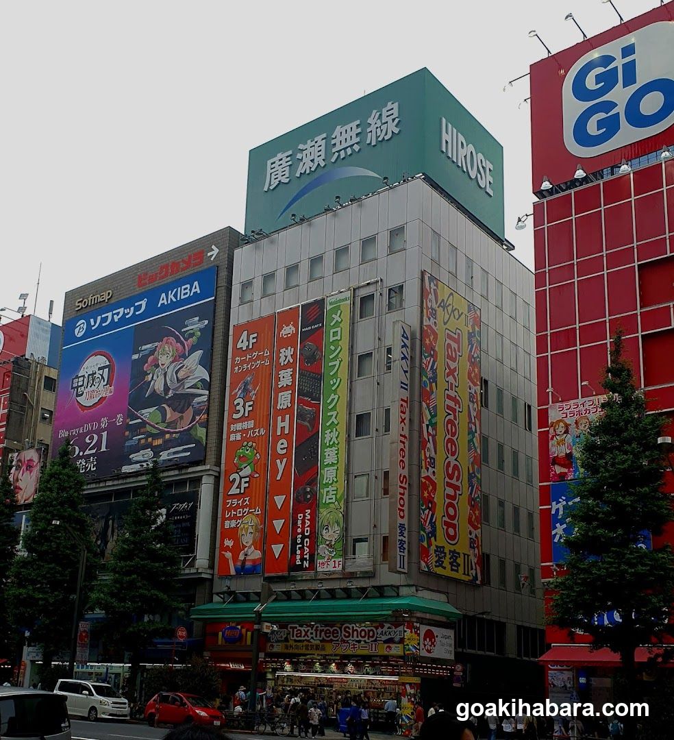 Urban Street Scene with Billboards and Storefronts