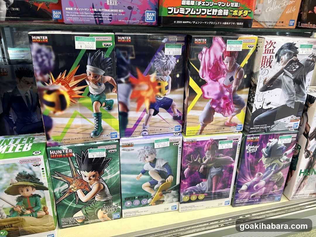 Hunter x Hunter and One Piece figures display