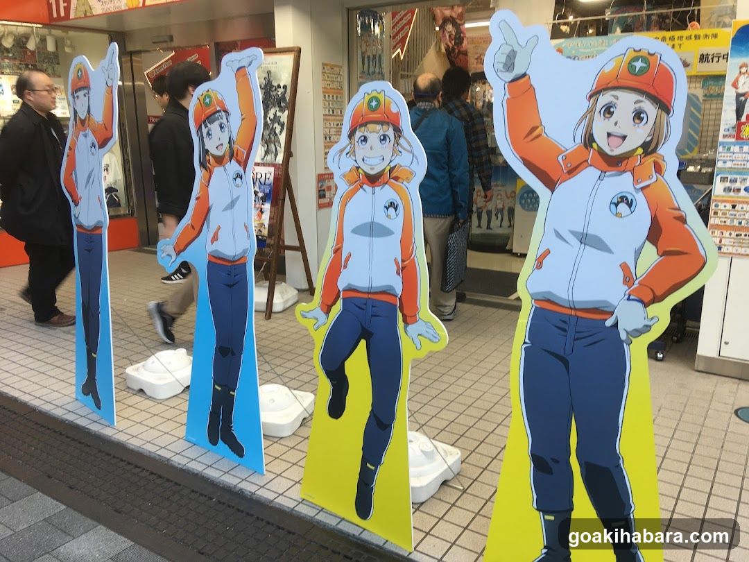 Anime Character Cutouts Outside Store