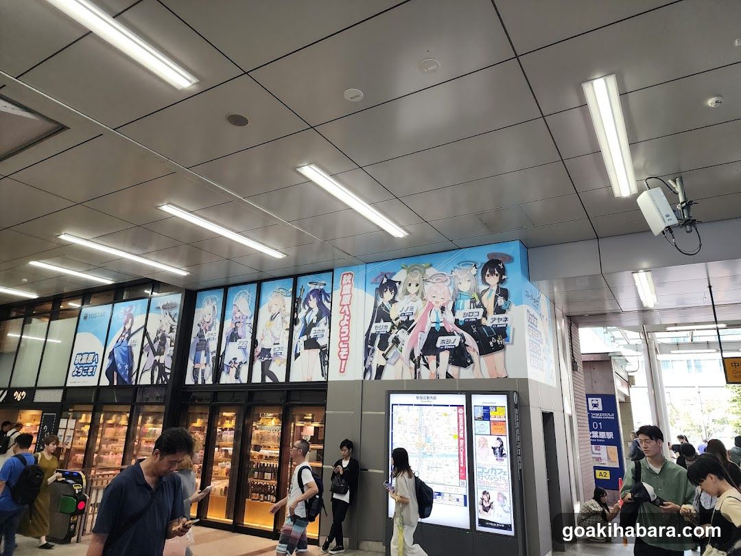 Anime-themed station interior