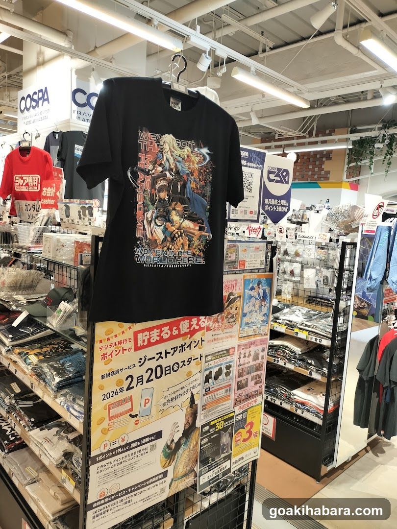 Anime T-shirt Display in Store