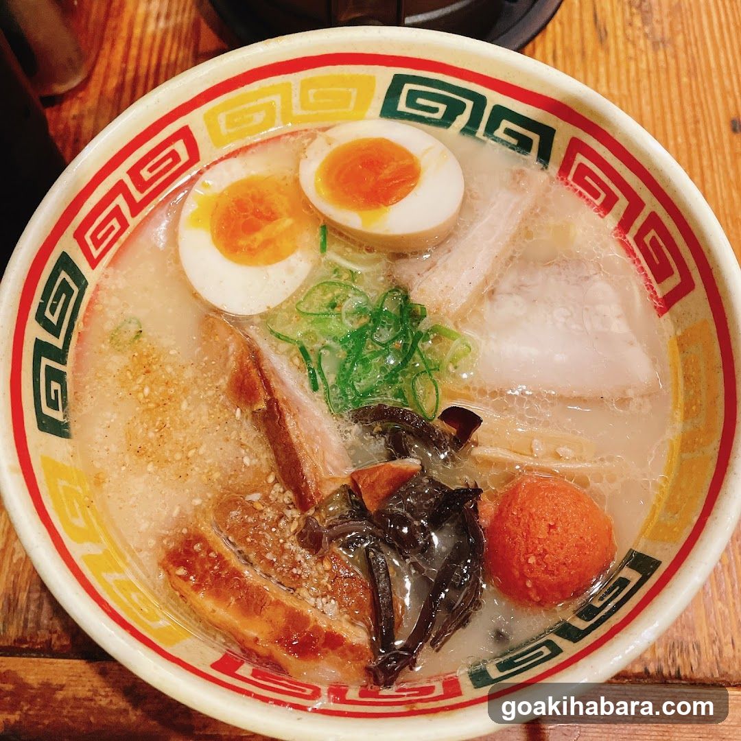 Ramen Bowl with Halved Egg and Pork