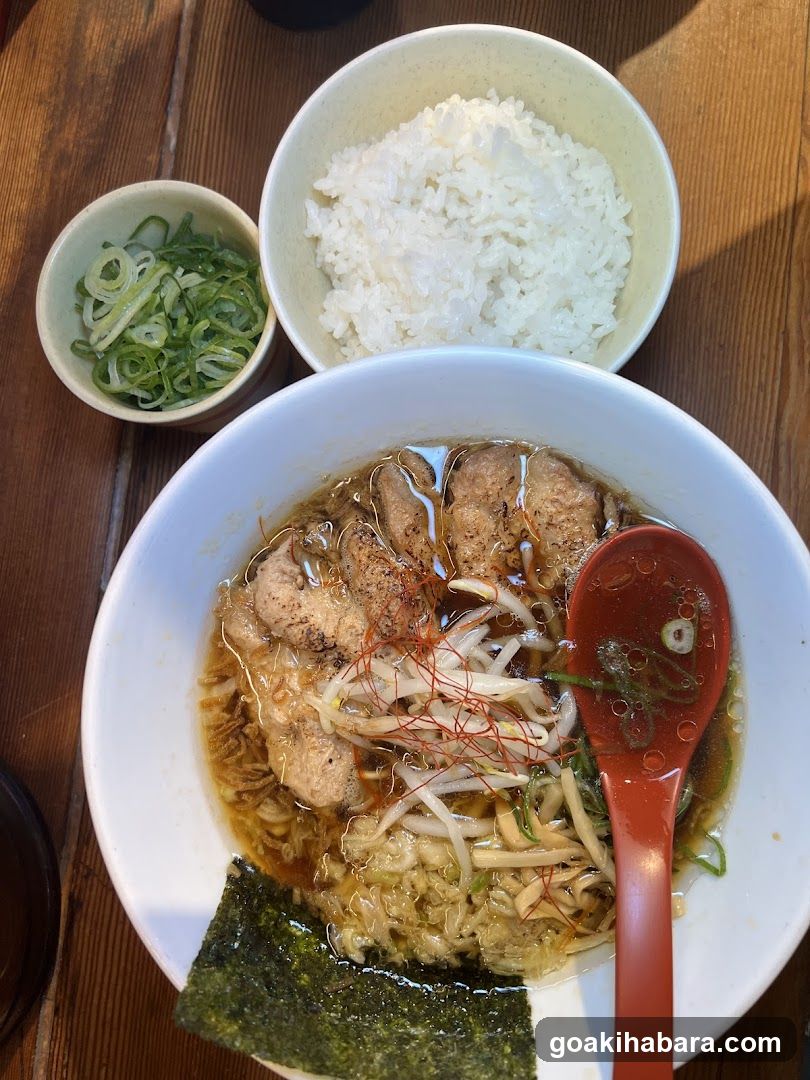 Ramen Bowl with Rice and Scallions