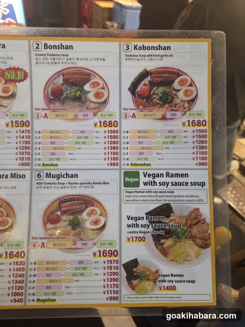 Ramen Menu Board
