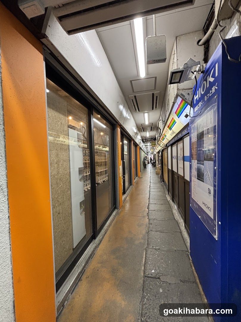Narrow Alleyway with Storefronts and Signage