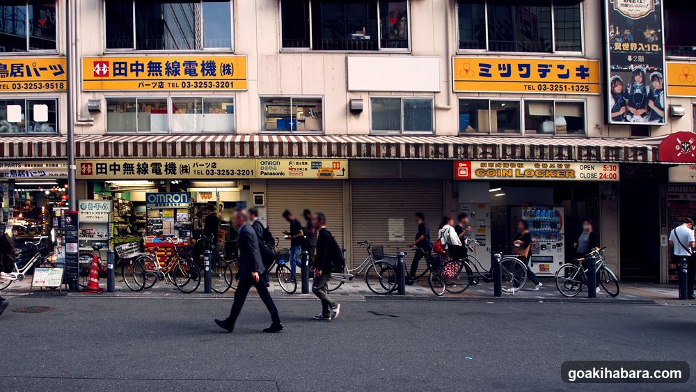 Street Scene with Shops and Pedestrians