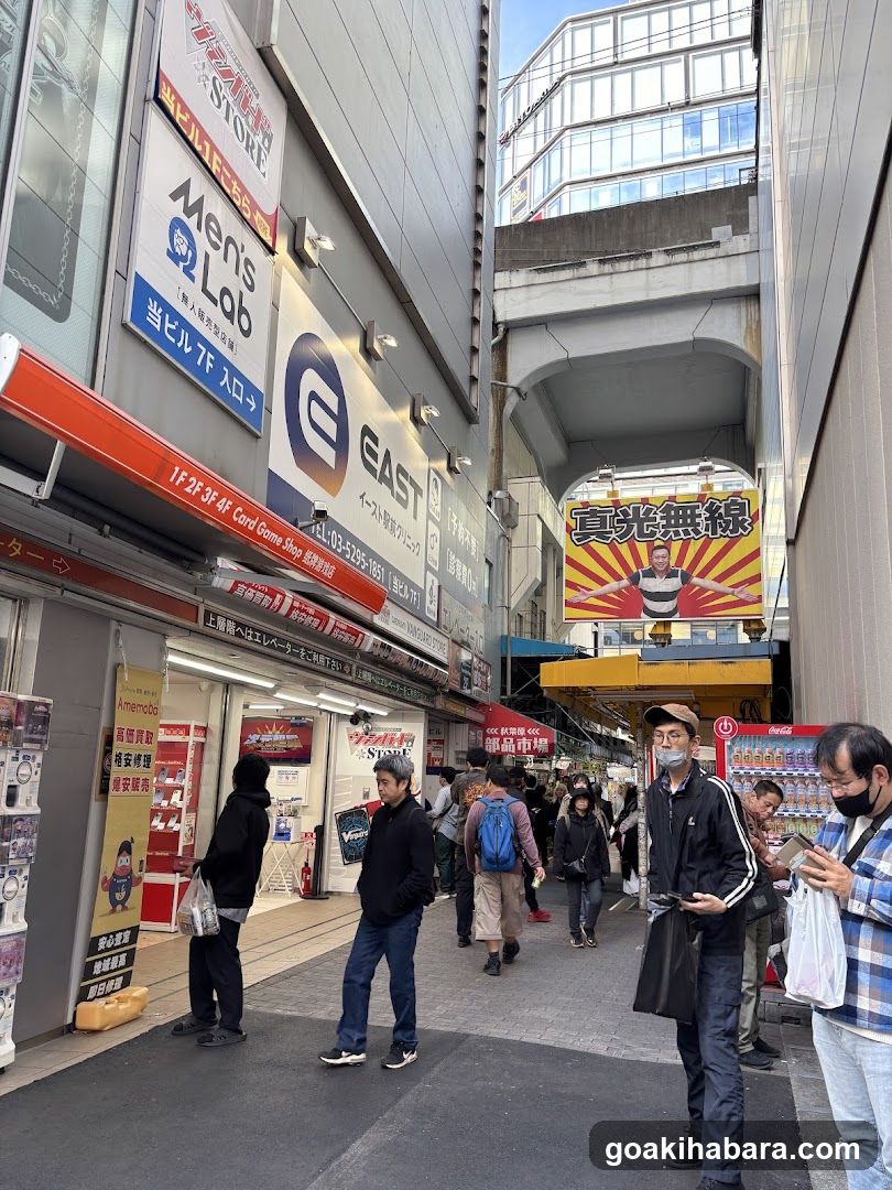 Urban Street Scene with Pedestrians and Storefronts