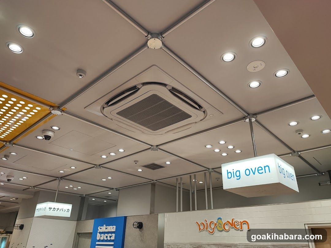Interior of a shopping mall or commercial space